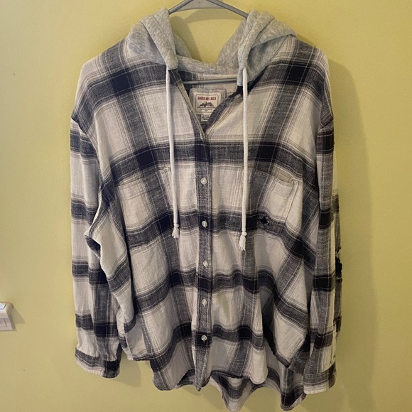 American Eagle Outfitters Other - American Eagle Plaid Hooded Shirt